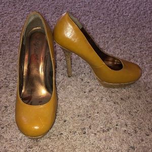 Mustard yellow heels